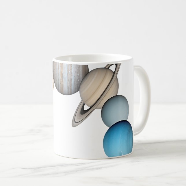 Caneca De Café Planetas do sistema solar (alterável a cores) (Frente Esquerda)