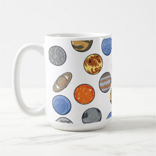 Caneca De Café Planetas do Sistema Solar Galáxico, Terra, Plutã