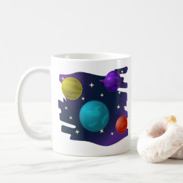 Caneca De Café Planetas Retro