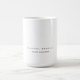 Caneca De Café Planilha minimalista profissional de nome próprio 