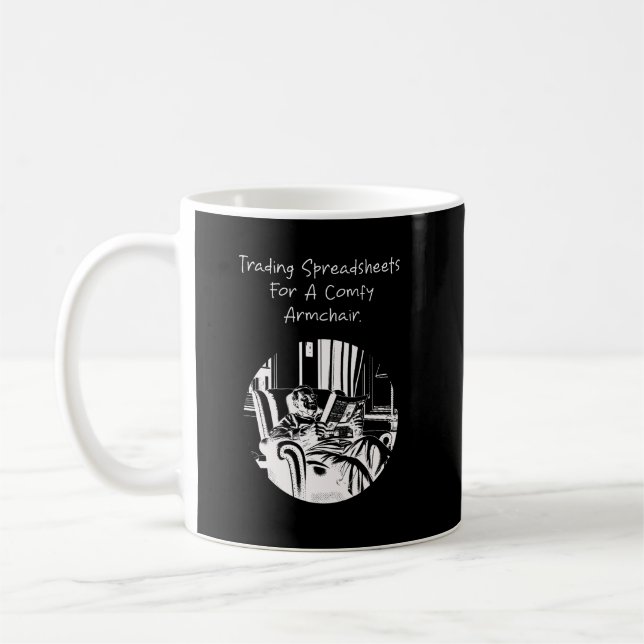 Caneca De Café Planilhas de Negociação para Aposentadoria Confort (Esquerda)