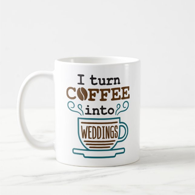 Caneca De Café Planner De Casamento Eu Transformo Café Em Casamen (Esquerda)
