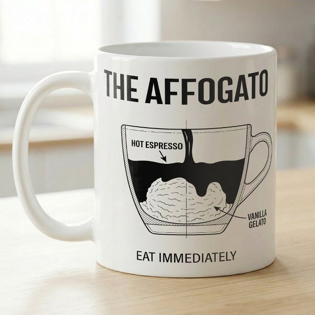 Caneca De Café Plano de Affogato de Gelato de Espresso  (Criador carregado)