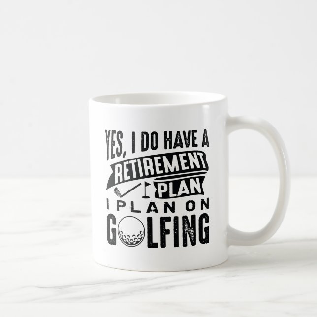 Caneca De Café Plano de Golfe na Aposentadoria (Direita)