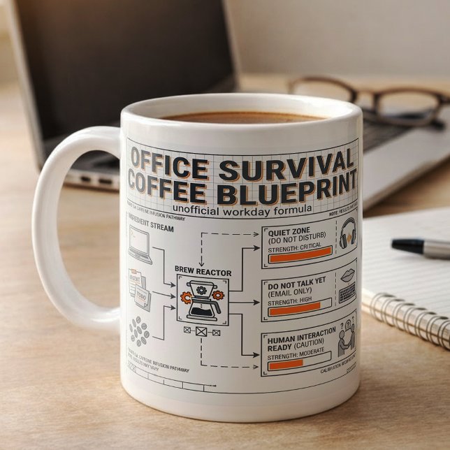 Caneca De Café Plano de Infusão de Cafeína Divertido para Trabalh (Criador carregado)