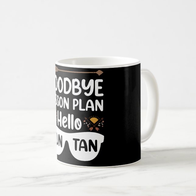 Caneca De Café Planos de Aula Tchau Olá Bronzeado Professora de V (Frente Esquerda)