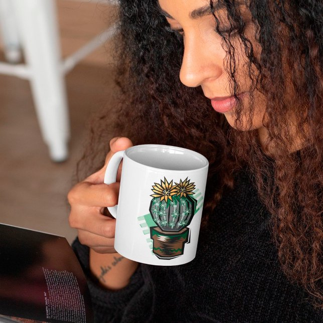 Caneca De Café Planta De Cactus Em Um Pote (Criador carregado)