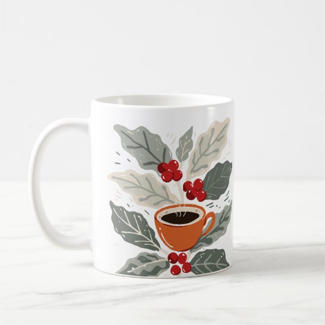Caneca De Café Planta de Café Boho (Esquerda)