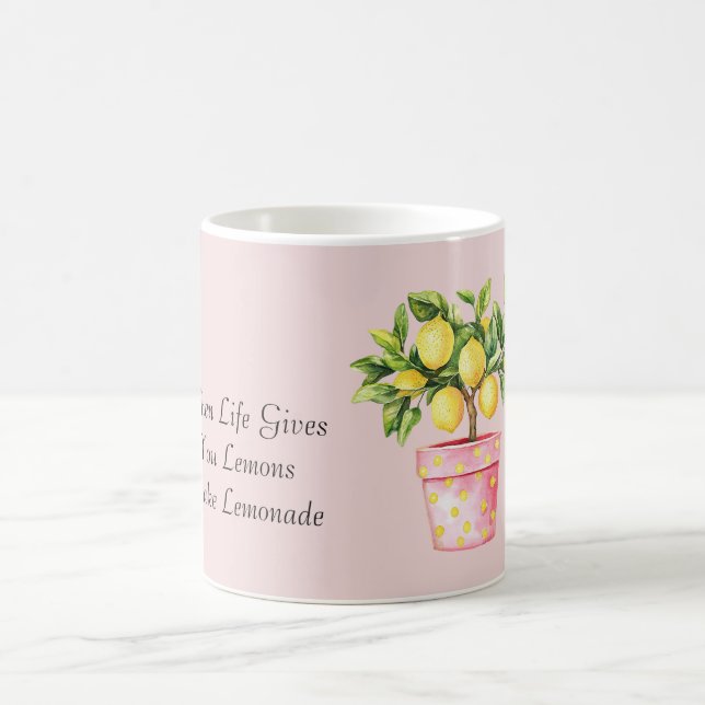 Caneca De Café Planta de Limão Amarelo em Vaso Rosa (Centro)