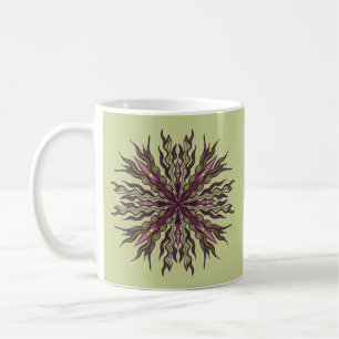 Caneca De Café Planta do Olho Psicodélico - Mandala Botânica Surr