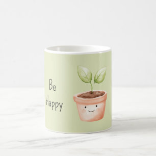 Caneca De Café Planta Feliz