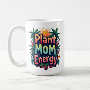 Caneca De Café Planta Mãe Energia - Retro Groovy 70’s