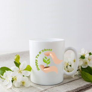 Caneca De Café Planta Verde Feliz Tu B'shvat / Bishvat