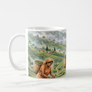 Caneca De Café Plantação de Chá Ceilão Nuwara Eliya.
