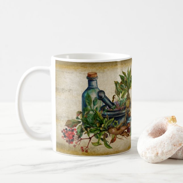 Caneca De Café Plantas aromáticas (Com Donut)
