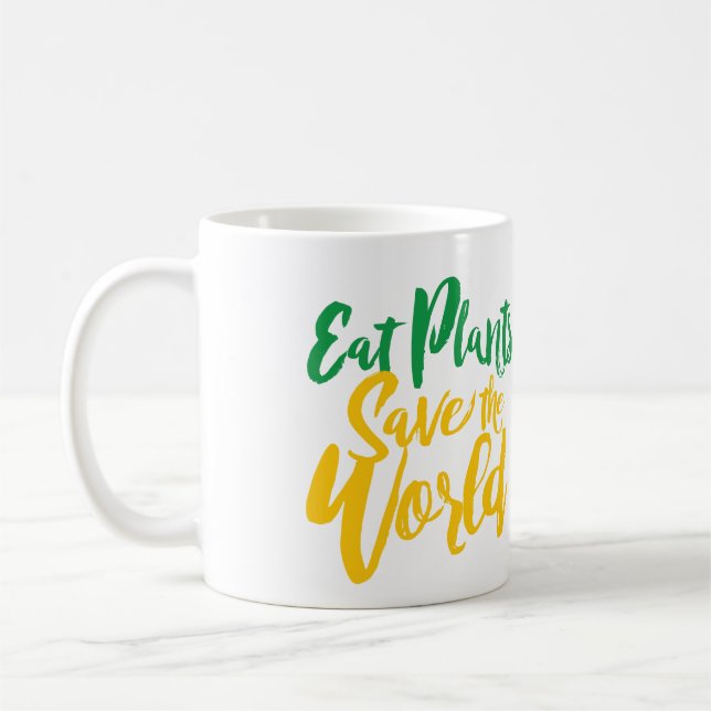 Caneca De Café Plantas comidas salvam o mundo (Esquerda)