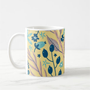 Caneca De Café Plantas e Flores Botânicas Modernas