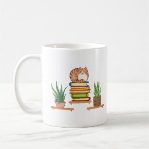 Caneca De Café Plantas, Gatos E Livros - Gato Na Bolsa