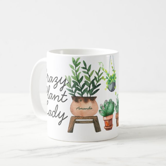 Caneca De Café Plantas Loucas De Vidro-Vidro (Frente Esquerda)