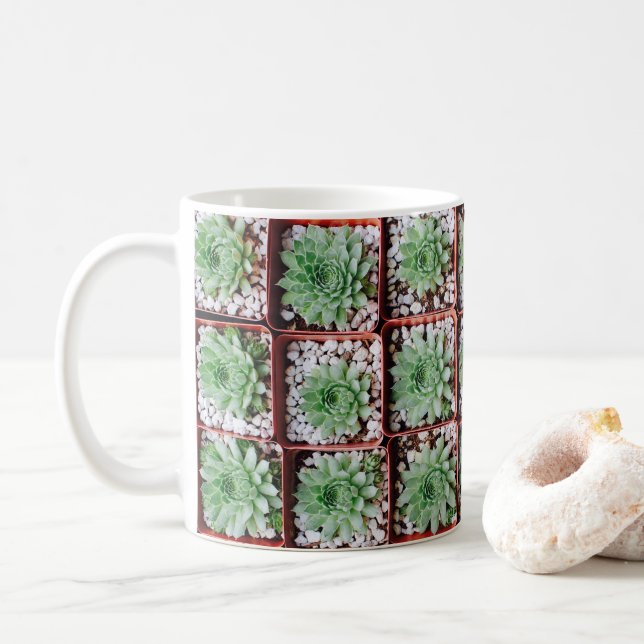 Caneca De Café Plantas Suculentas Exóticas (Com Donut)
