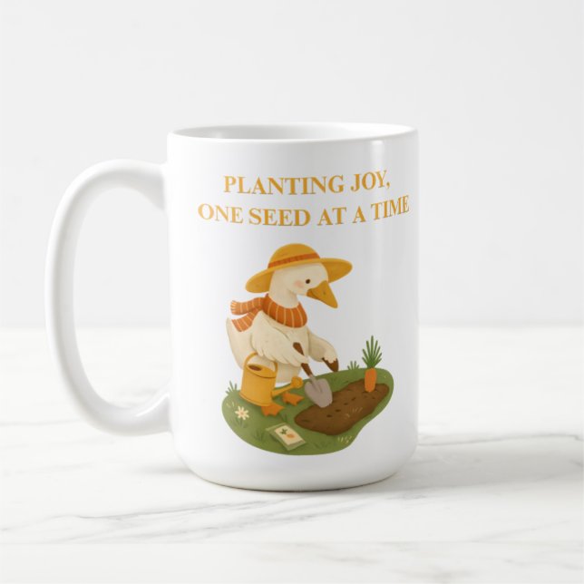 Caneca De Café Planting Joy Gardening Goose Slogan Coffee Mug (Esquerda)