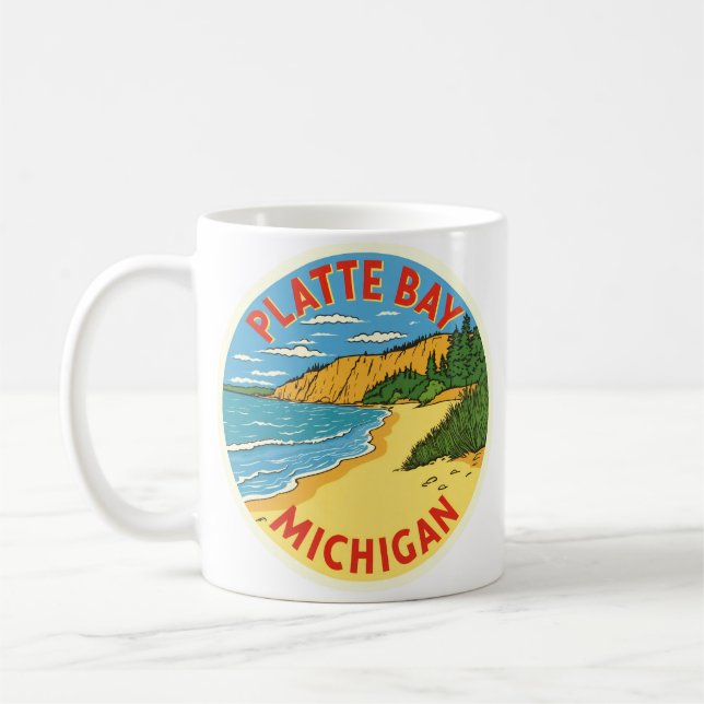 Caneca De Café Platte Bay Michigan Vintage (Esquerda)