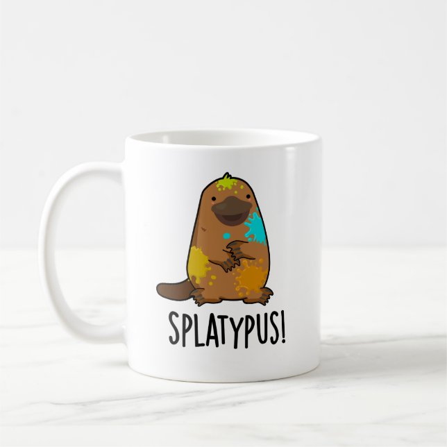 Caneca De Café Platypus Pun Funny Animal (Esquerda)
