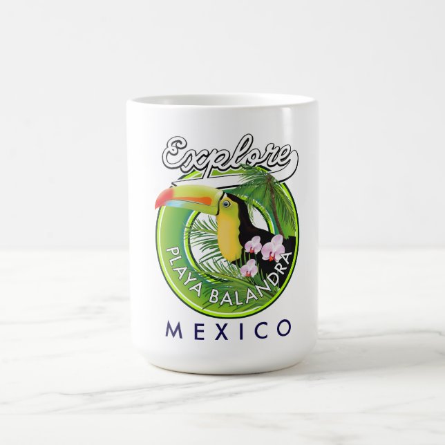 Caneca De Café Playa Balandra México logótipo (Centro)