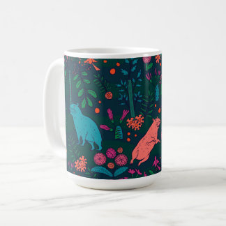 Caneca De Café Playful Capybara in the Forest – Tropical Seamless
