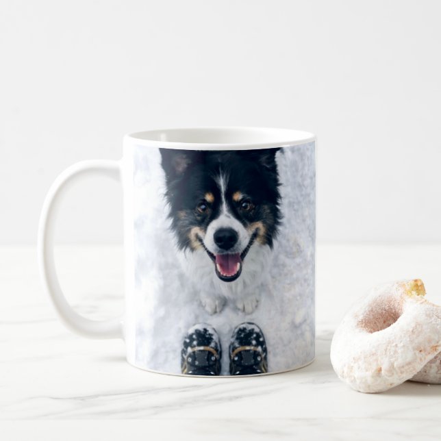 Caneca De Café Playful Puppy Coffee Mug | Cute Dog Mug (Com Donut)