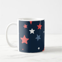 Playful Red White Blue Star Notebook