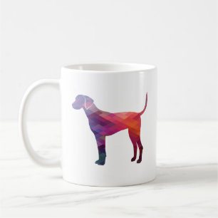 Caneca De Café Plott Hound Geométrica Patterna Silhouette Purple