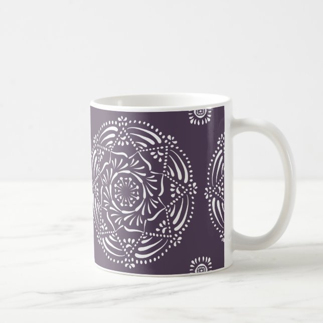 Caneca De Café Plum Mandala (Direita)