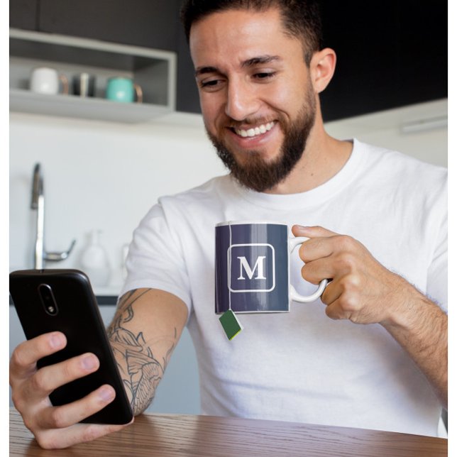 Caneca De Café Plum Twilight - Monograma Gradient Coffee Mug (Mockup 1)