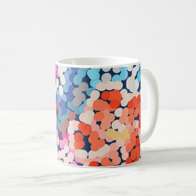 Caneca De Café Plumeria Tropical Dotada de Flores de Ponta Abstra (Frente Esquerda)