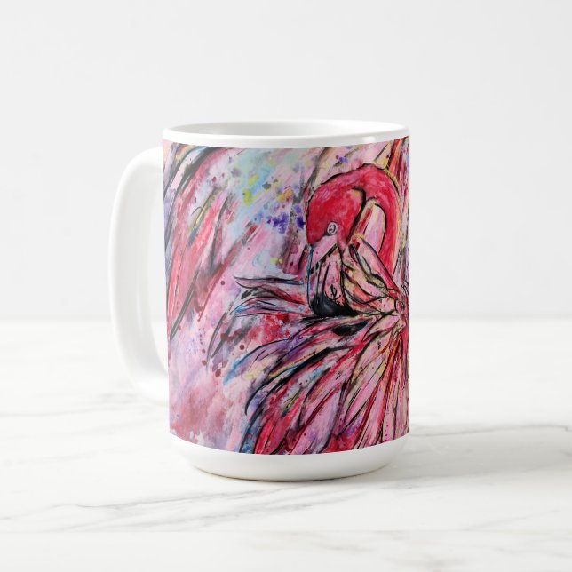 Caneca De Café Plumes au rose (Frente Esquerda)