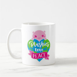 Caneca De Café Plushies Love Peace | Terra do Coração de Kawaii C