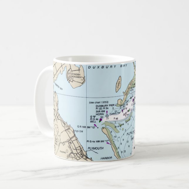 Caneca De Café Plymouth Harbor Massachusetts  (Frente Esquerda)