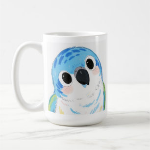 Caneca De Café Pó Azul Adorável Manga Cerâmica