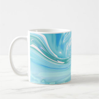 Caneca De Café Pó de acrílico de Abstrato azul de praia
