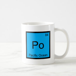 Caneca De Café Po - Símbolo de Elemento Químico do Oceano Pací