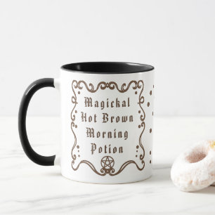 Caneca de Café Poção Mágica da Manhã Quente Marrom