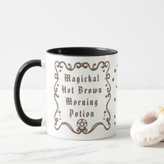 Caneca de Café Poção Mágica da Manhã Quente Marrom