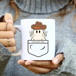 Caneca De Café Pocket Cuja Pequena Cowgirl Ocidental Engraçada Bo