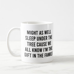 Caneca De Café Pode Dormir Sob A Família De Presentes De Árvore
