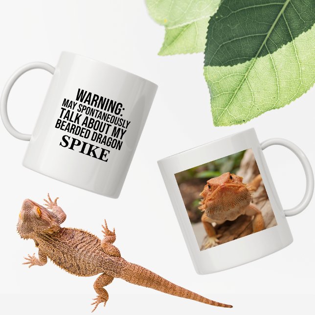 Caneca De Café Pode Falar Do Meu Nome Personalizado Do Dragão (Talking About My Bearded Dragon)