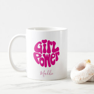 Caneca De Café Poder de Menina Fofa com Coração