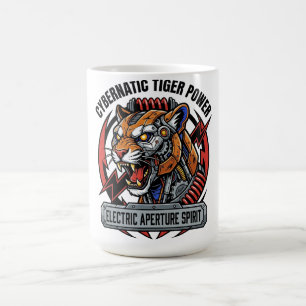 Caneca De Café Poder do Tigre Cibernético Abertura Elétrica Espír