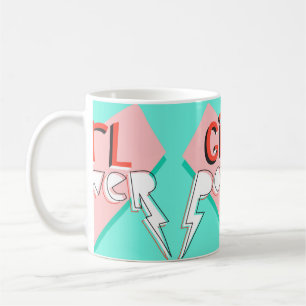 Caneca De Café Poder feminino. Design bonito com slogan gráfico