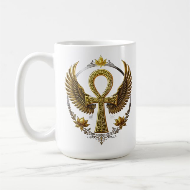 Caneca De Café Poder Majestoso Ankh Sagrado Patrimônio Egípcio (Esquerda)
